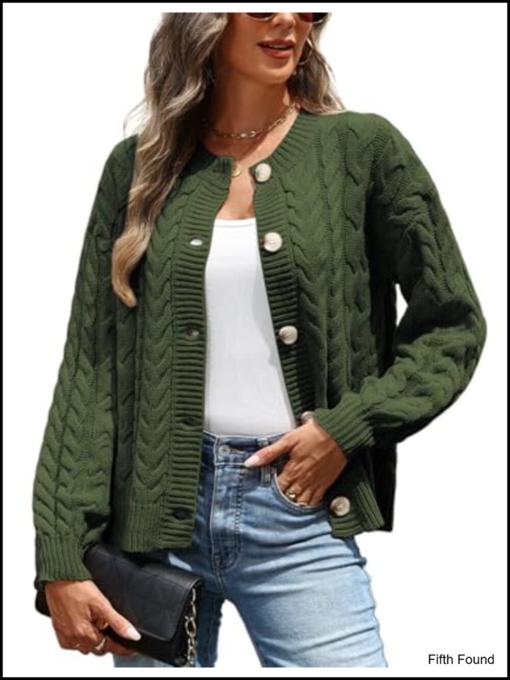 Cable Knit Button Down Cardigan Sweater Long Sleeve Open Front Women